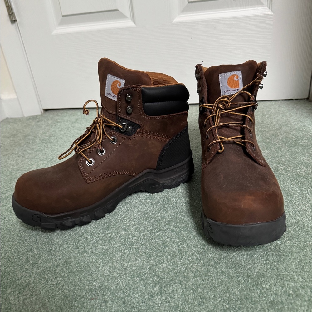 Carhartt men’s work boots, brown, hard toe, size 10.5. Wide. Style #CMF6366